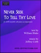 Never Seek To Tell Thy Love SATB choral sheet music cover